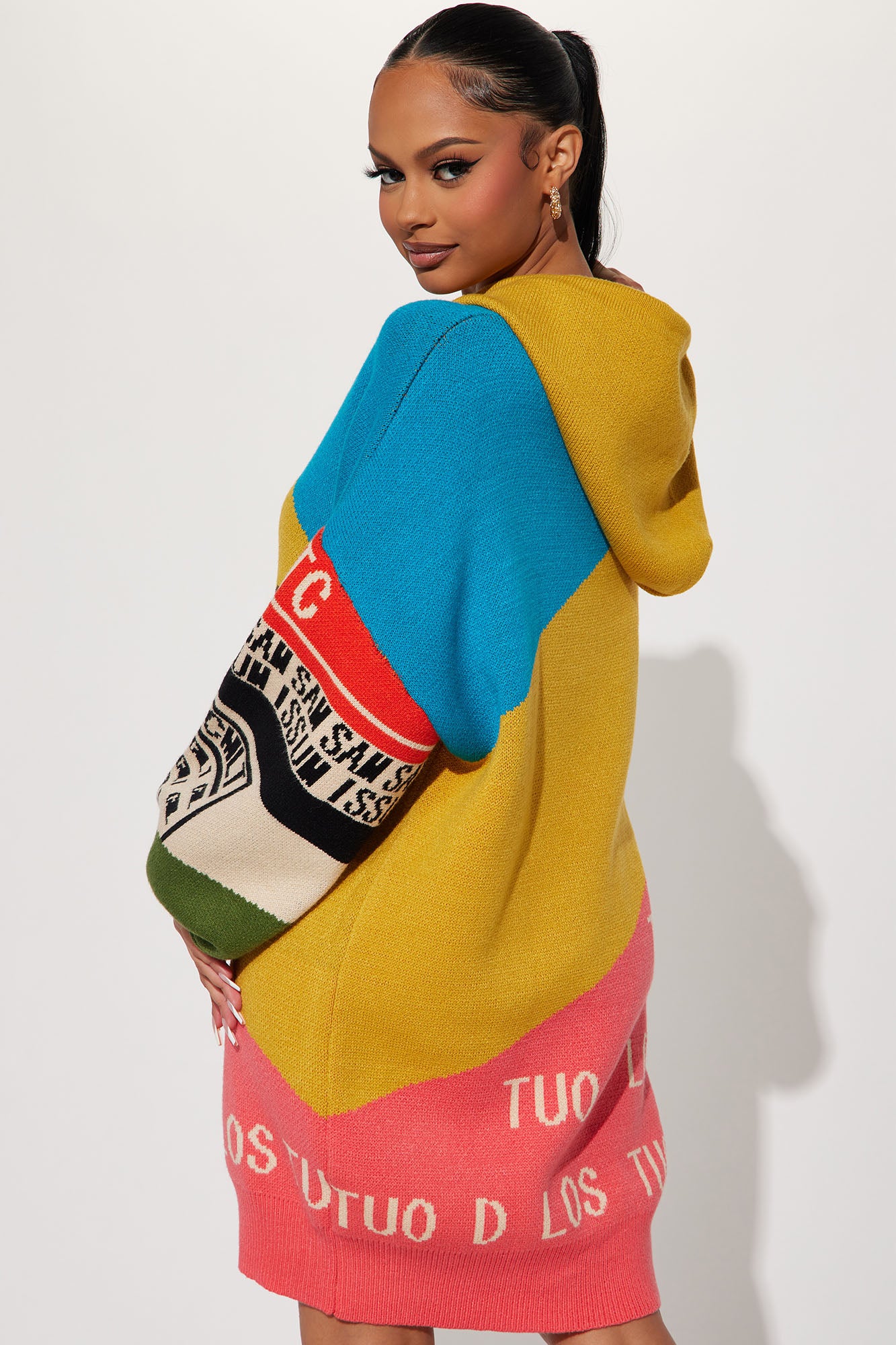 Los Moto Sweater Mini Dress - Multi Color - Image 4