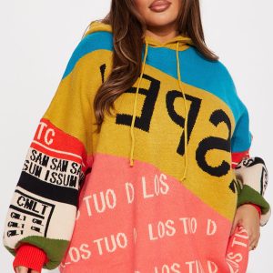 Los Moto Sweater Mini Dress - Multi Color