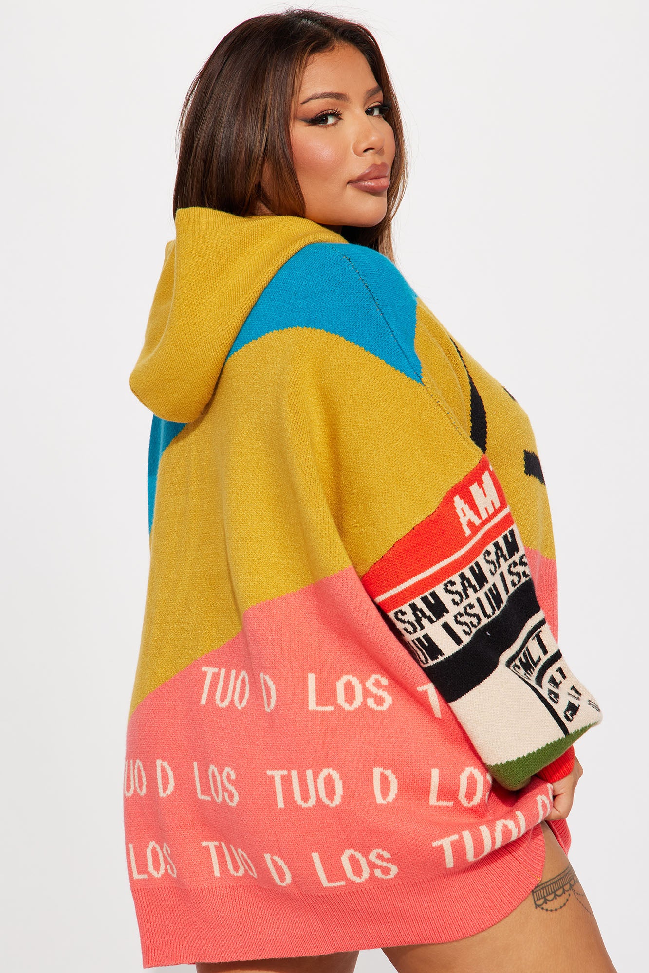 Los Moto Sweater Mini Dress - Multi Color - Image 2