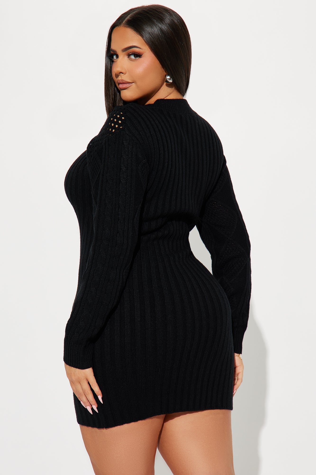 Oliviana Sweater Mini Dress - Black - Image 5