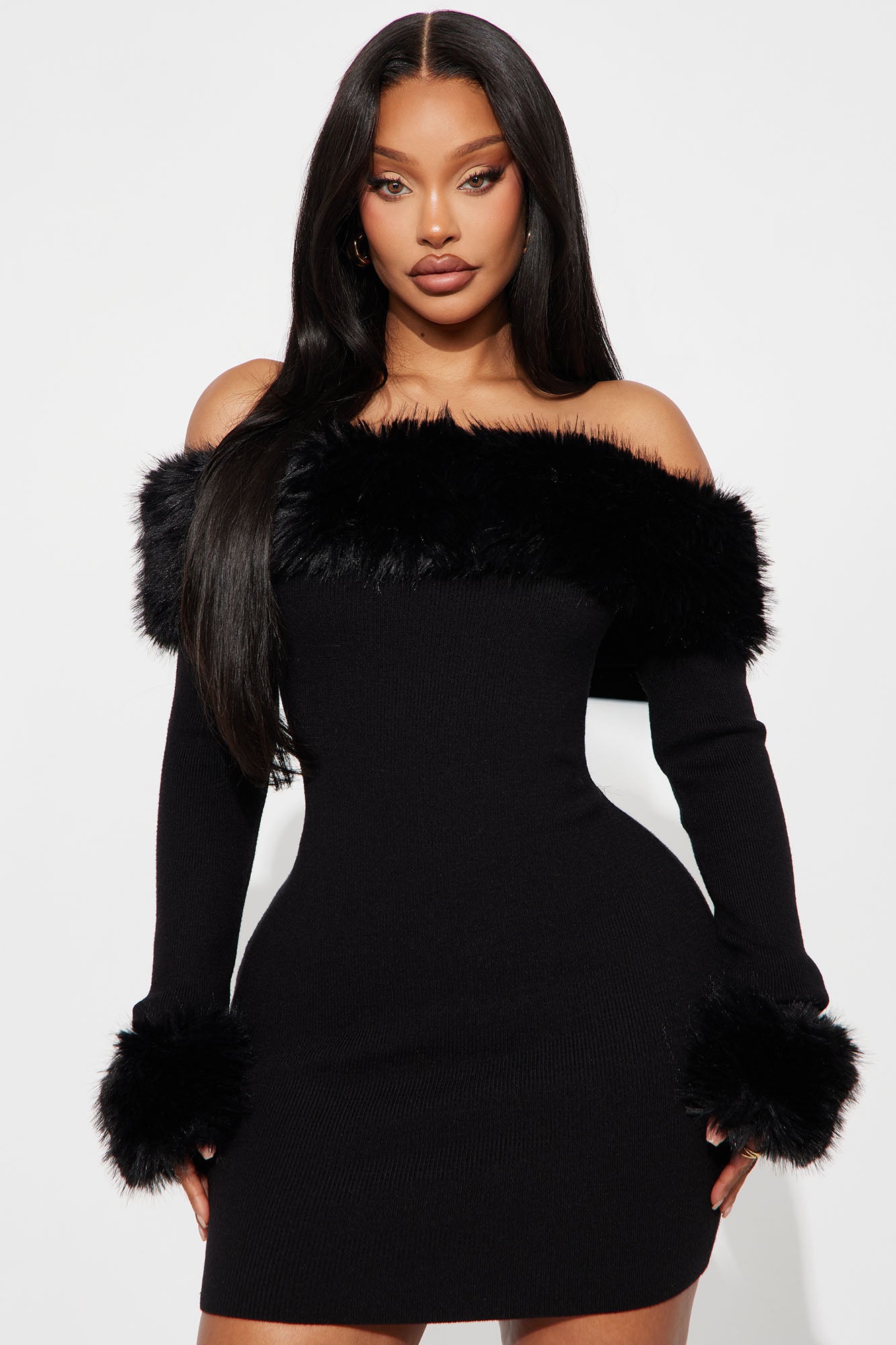 Tall So Purrfect Sweater Mini Dress - Black - Image 6