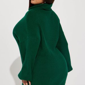 Karina Sweater Mini Dress - Hunter