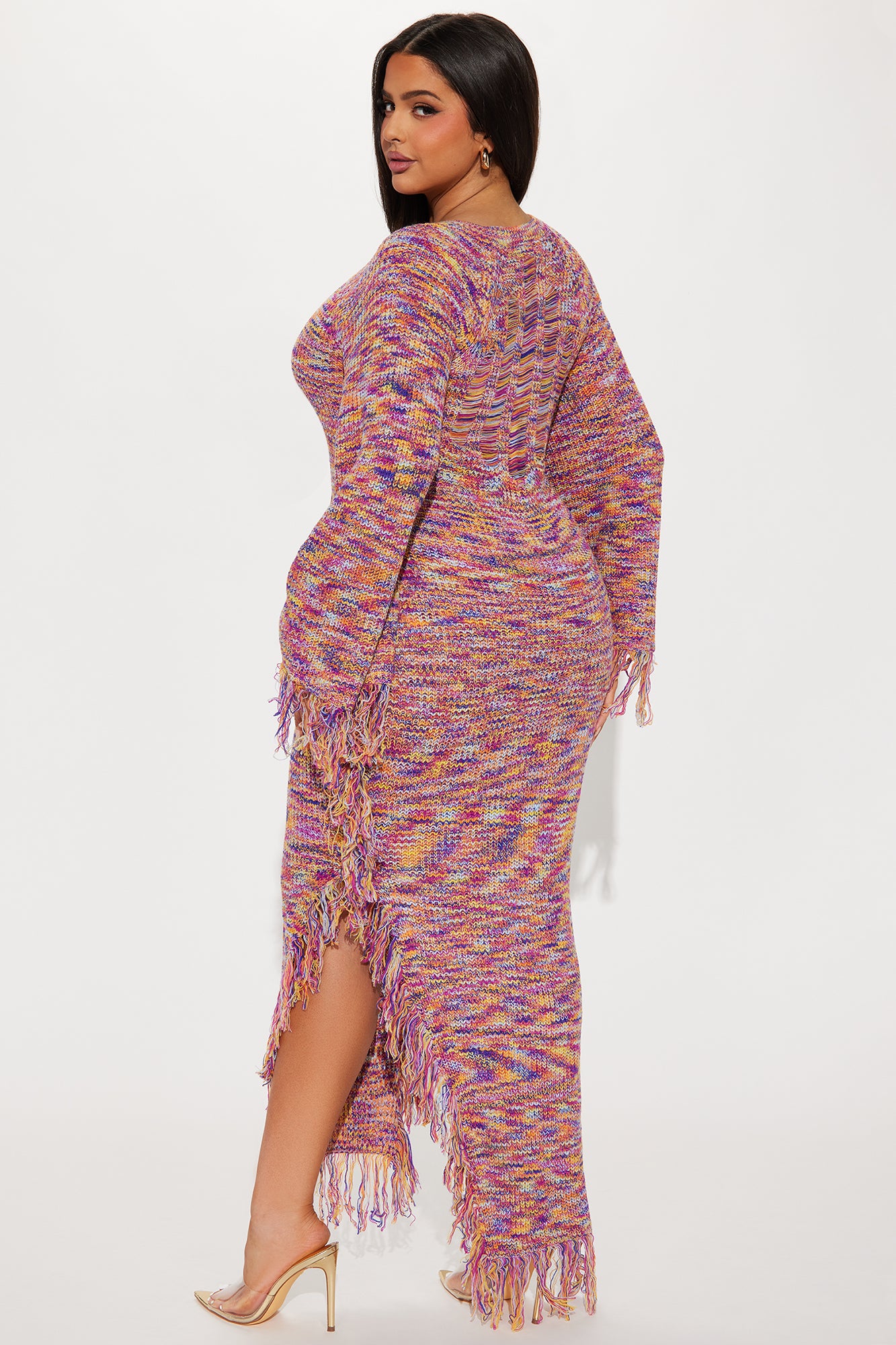 Kelsea Marled Sweater Maxi Dress - Multi Color