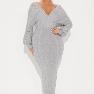 Mariana Sweater Maxi Dress - Heather Grey