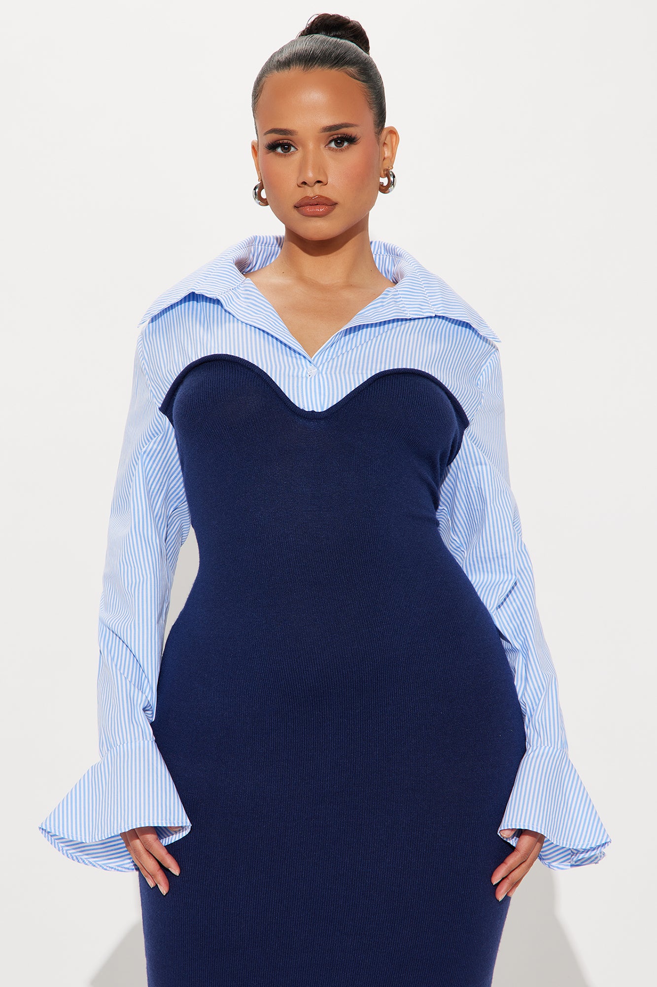 Maya Stripe Sweater Maxi Dress - Navy/combo - Image 2