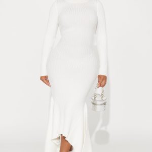 Kaylie Sweater Maxi Dress - Off White