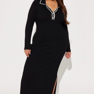 Khennedy Sweater Maxi Dress - Black/combo