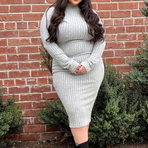 Not Over You Yet Sweater Dress - Heather Grey